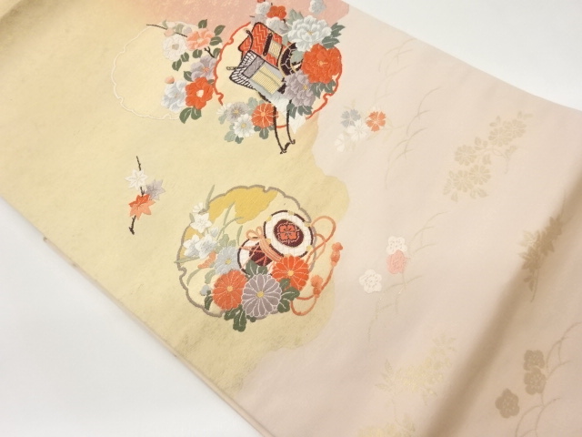 JAPANESE NAGOYA OBI / WOVEN FLORAL CART